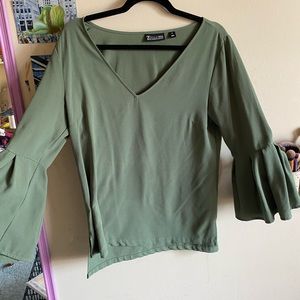 7th Ave New York & Company 🫒 Long Sleeve Blouse